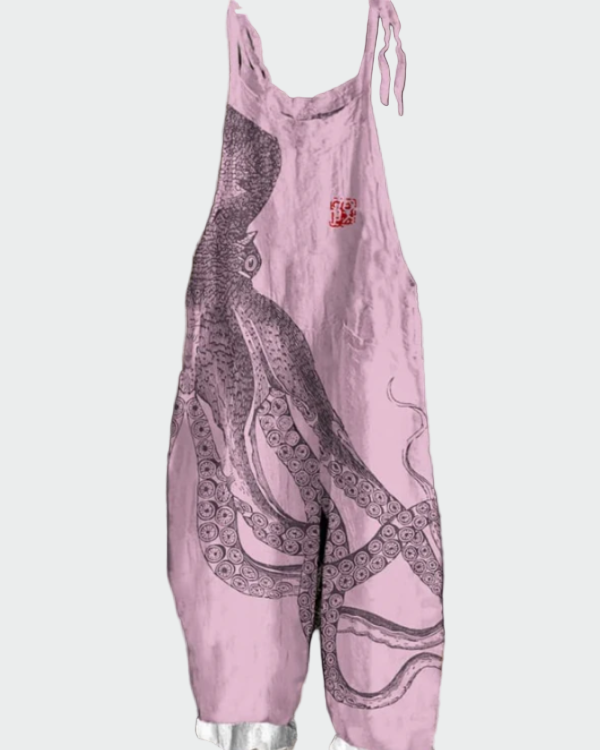 Fionnait – Wide-Leg Jumpsuit with Octopus Print