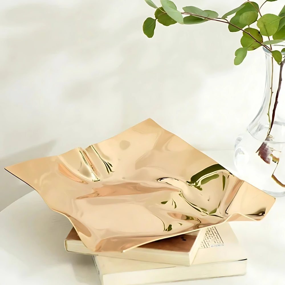 Stainless Steel Wavy Decorative Tray – Glossy