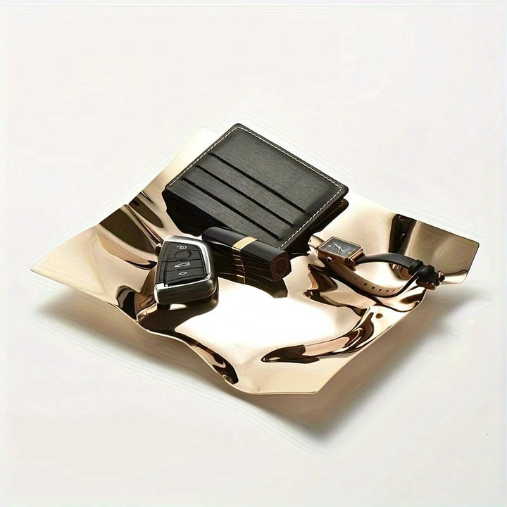 Stainless Steel Wavy Decorative Tray – Glossy