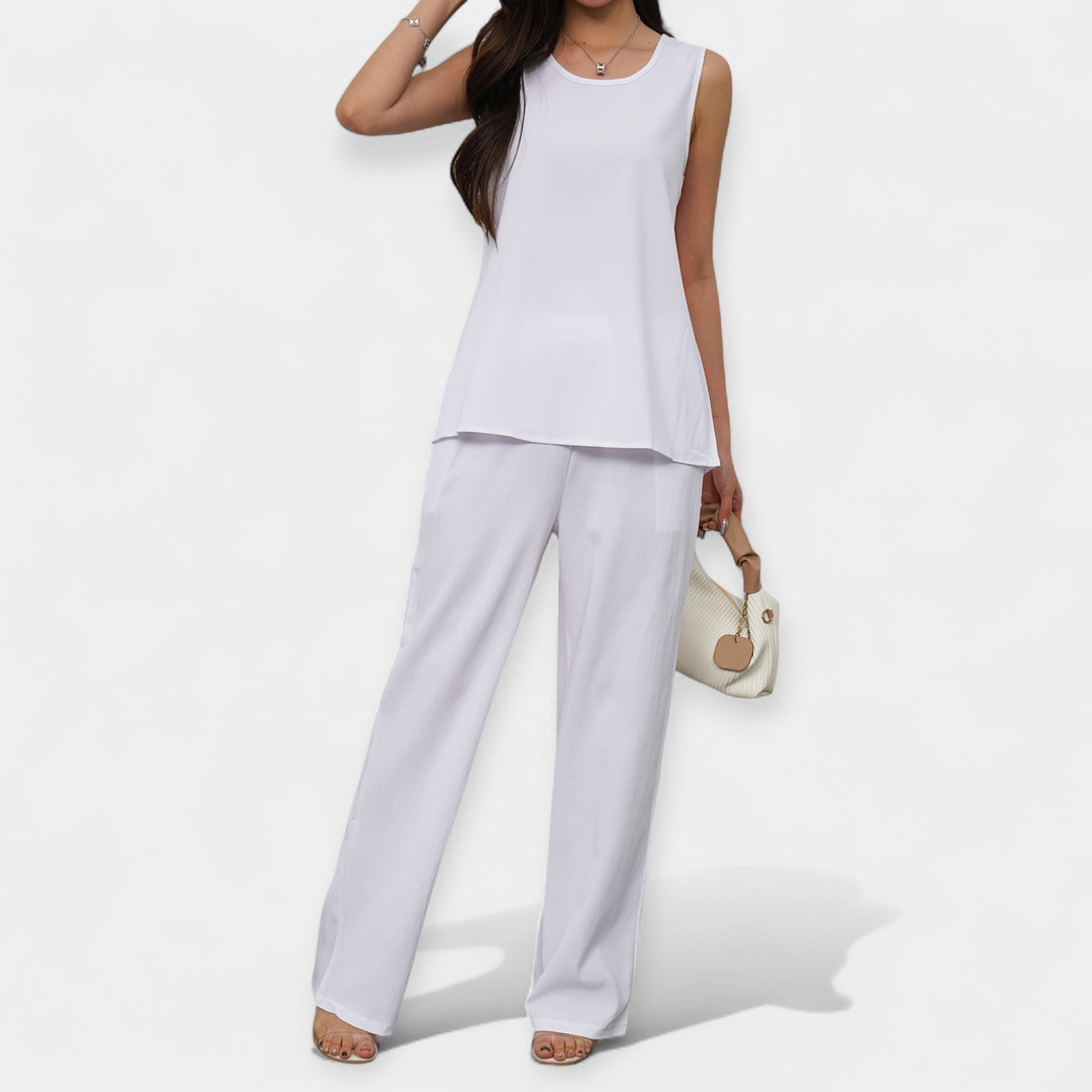 Méabh – Comfortable Set with Sleeveless Top and Wide Trousers