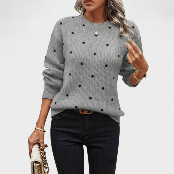 Ciara – Polka Dot Knitted Top