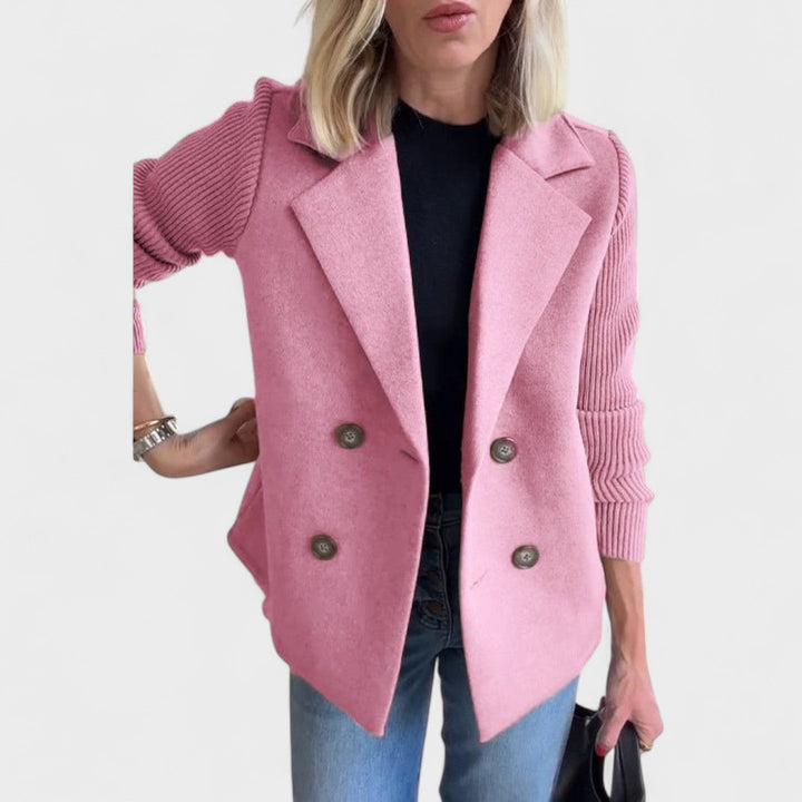 Valentina – Elegant Blazer with Knitted Sleeves