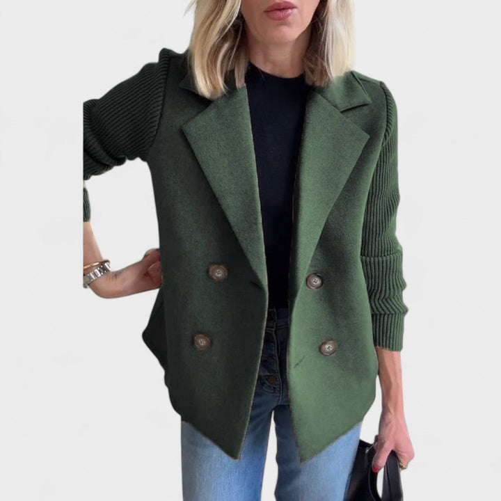 Valentina – Elegant Blazer with Knitted Sleeves