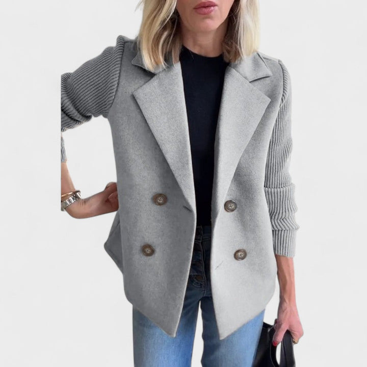 Valentina – Elegant Blazer with Knitted Sleeves