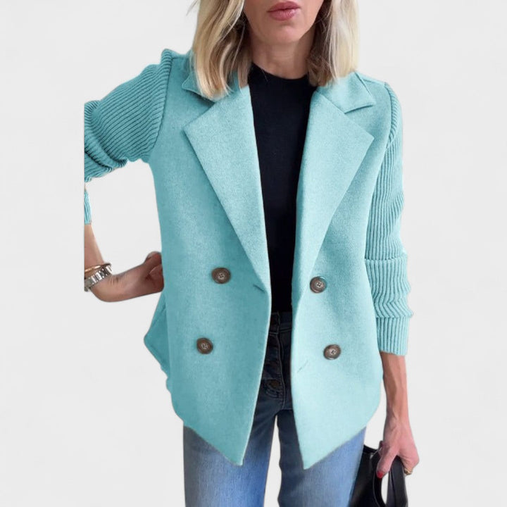 Valentina – Elegant Blazer with Knitted Sleeves