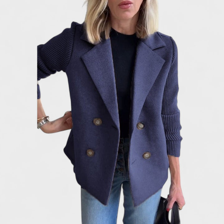 Valentina – Elegant Blazer with Knitted Sleeves