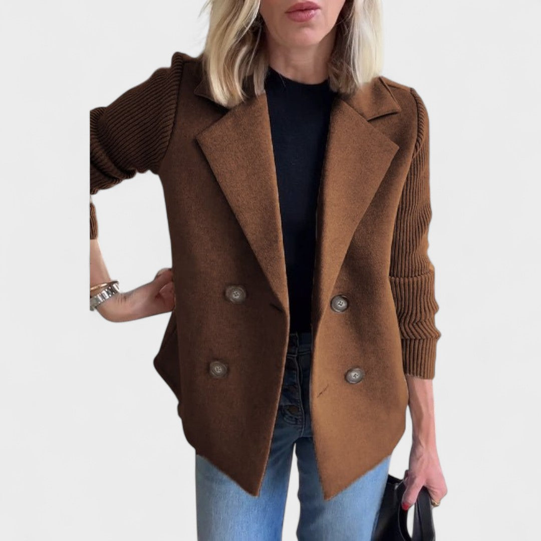 Valentina – Elegant Blazer with Knitted Sleeves