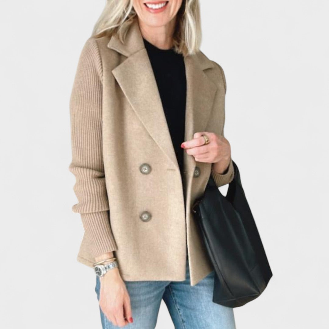 Valentina – Elegant Blazer with Knitted Sleeves