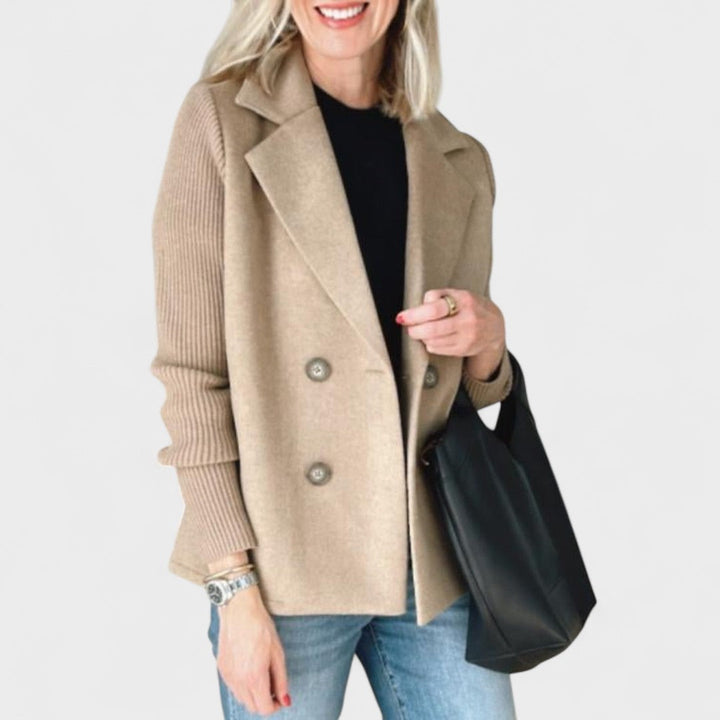 Valentina – Elegant Blazer with Knitted Sleeves