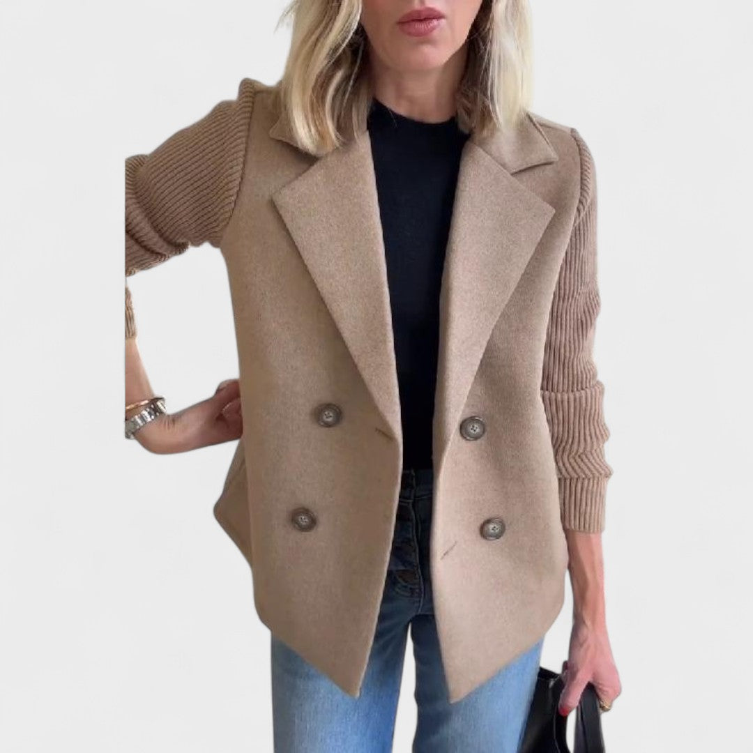 Valentina – Elegant Blazer with Knitted Sleeves