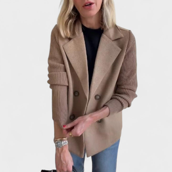 Valentina – Elegant Blazer with Knitted Sleeves