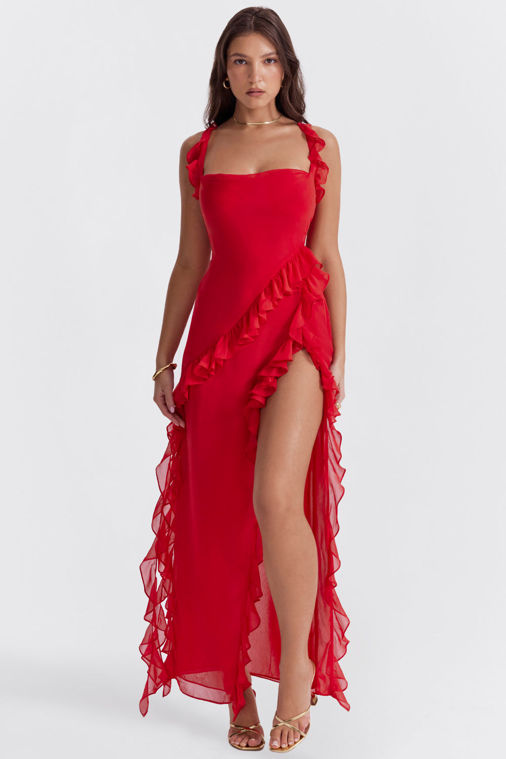 Meissa – Dress with Asymmetric Ruffle