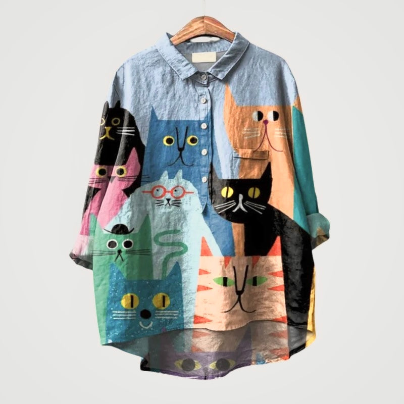 Ciara – Playful Dog-Print Top