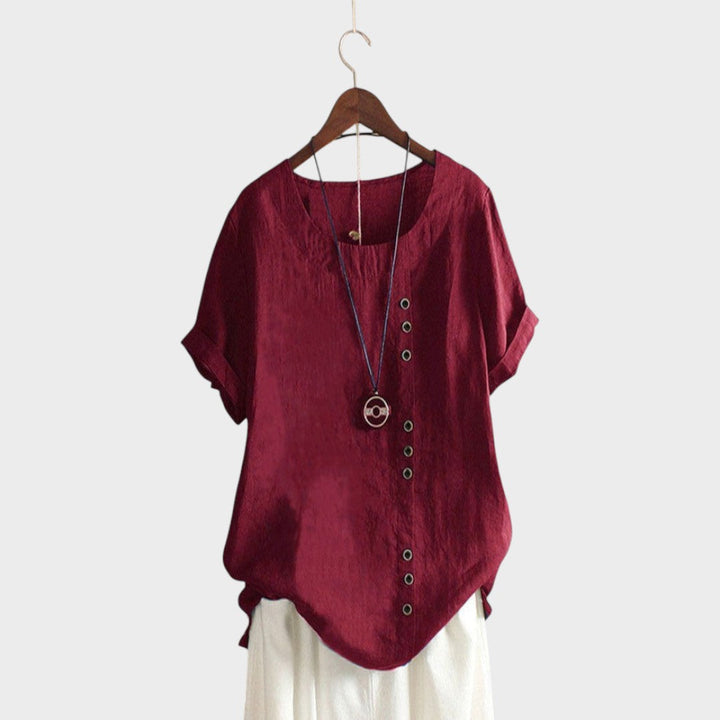 Mirna – Short Blouse with Retro Details