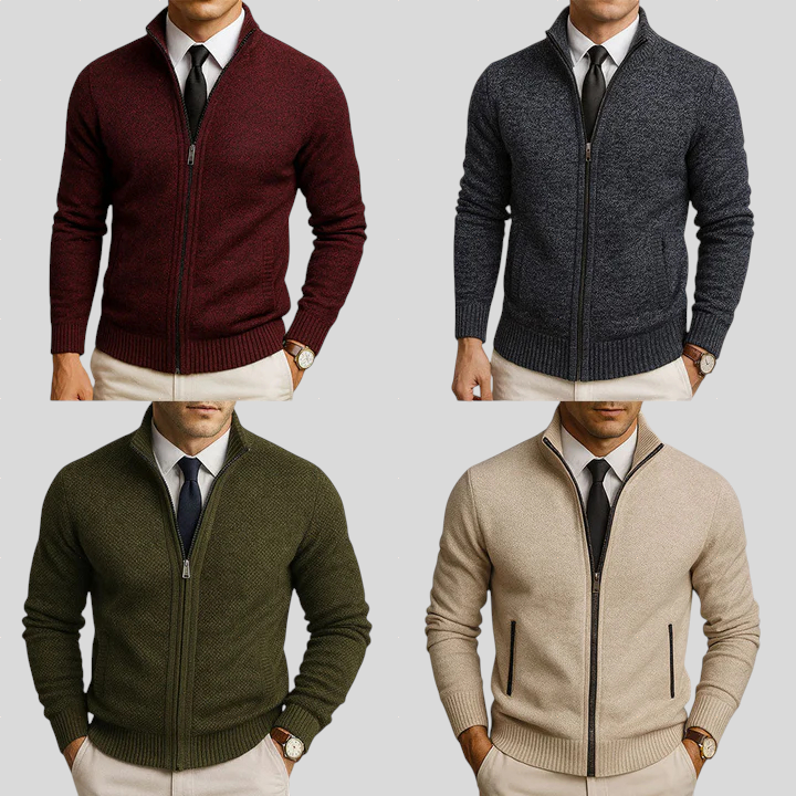 Declan – Cardigan with Zip Fastening
