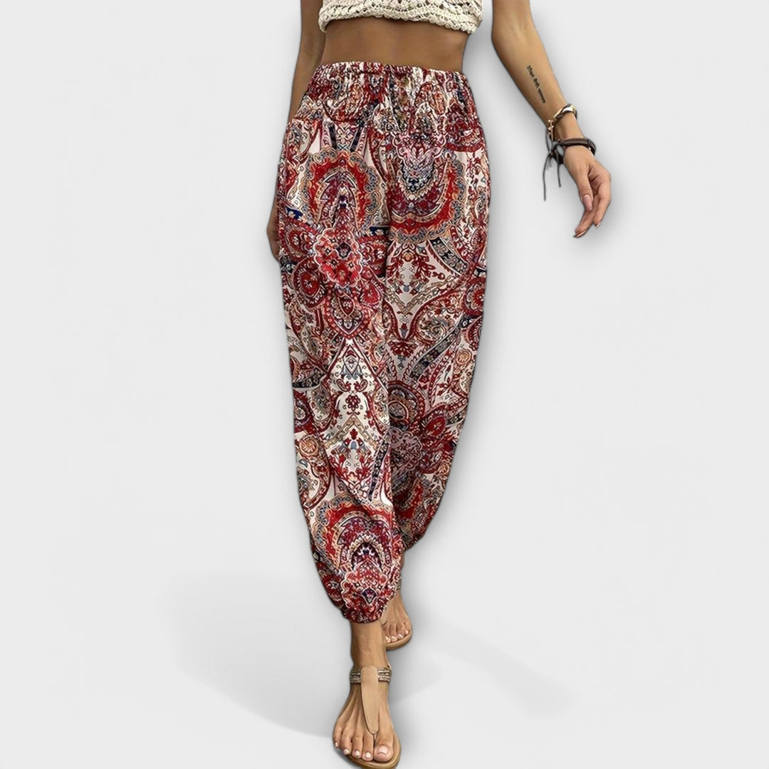 Ashley – Ethnic-Print Trousers