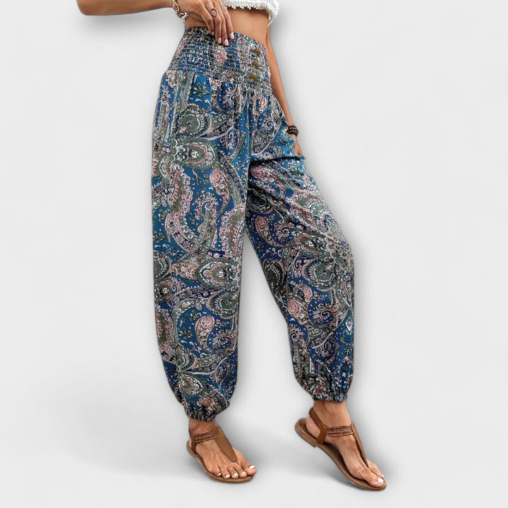 Ashley – Ethnic-Print Trousers