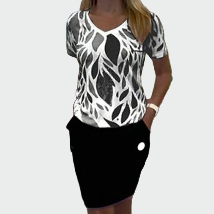Órla – Patterned Top and Elegant Skirt Set