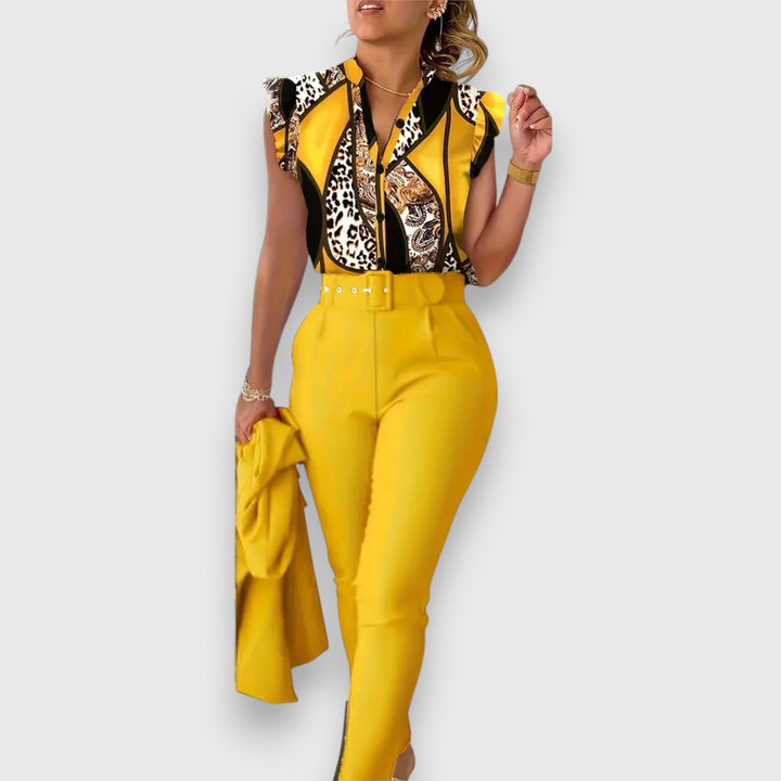 Méabh – Two-Piece Set with Modern Leopard Print