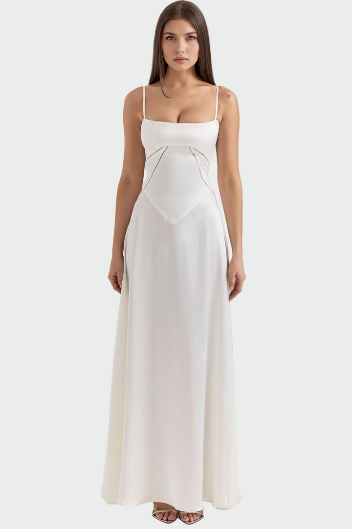 Aoife – Satin Maxi Dress with Thin Straps