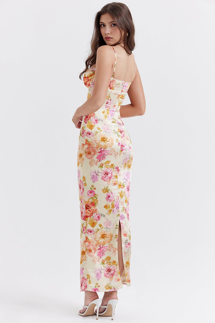 Rozo – Satin Floral Dress