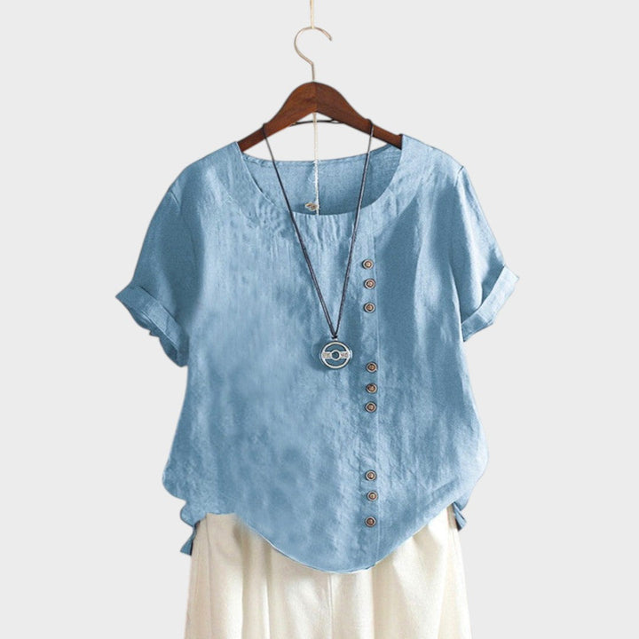 Mirna – Short Blouse with Retro Details