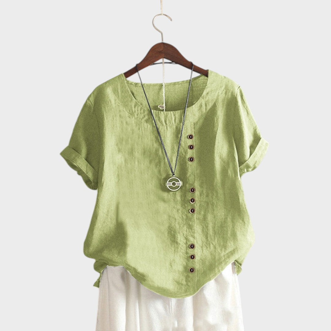 Mirna – Short Blouse with Retro Details