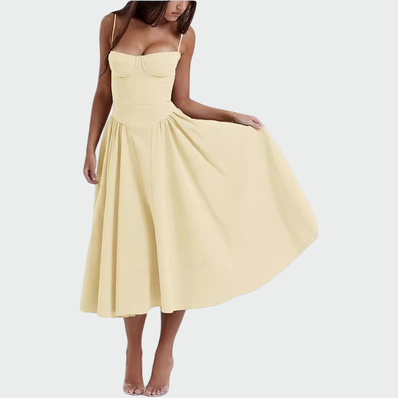 Niamh – Satin Maxi Dress with Thin Straps