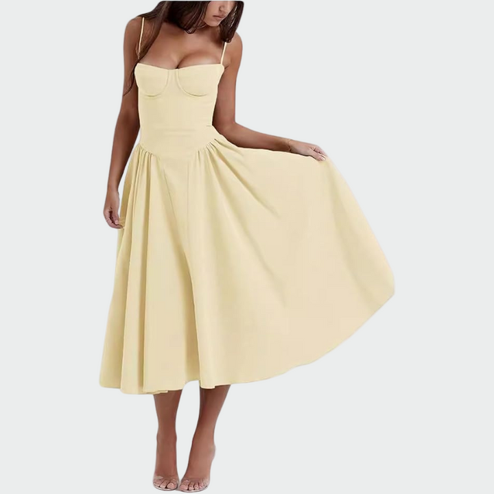 Niamh – Satin Maxi Dress with Thin Straps