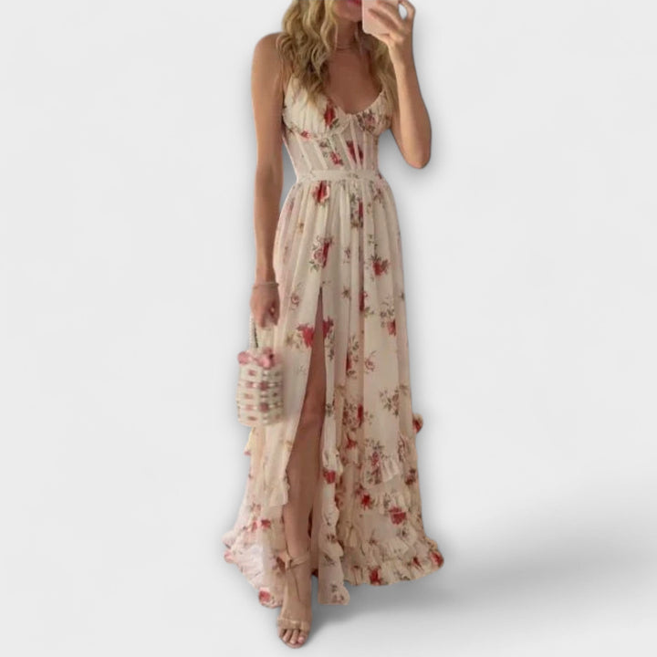 Ciara – Floral Maxi Dress with Slits