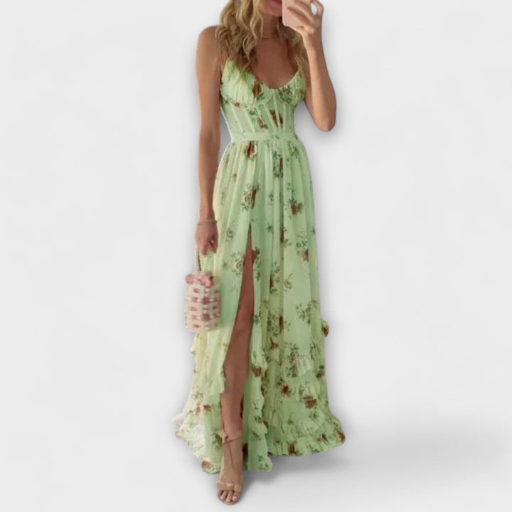 Ciara – Floral Maxi Dress with Slits