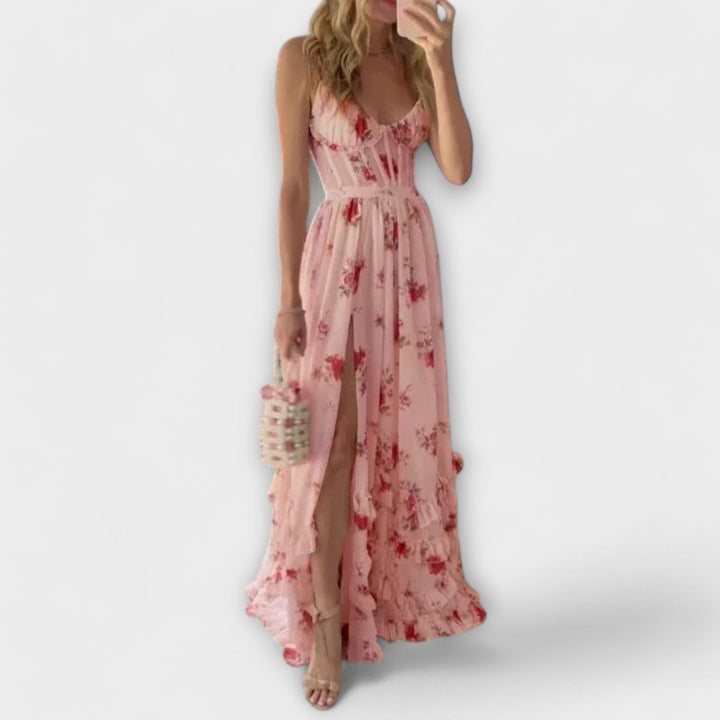 Ciara – Floral Maxi Dress with Slits
