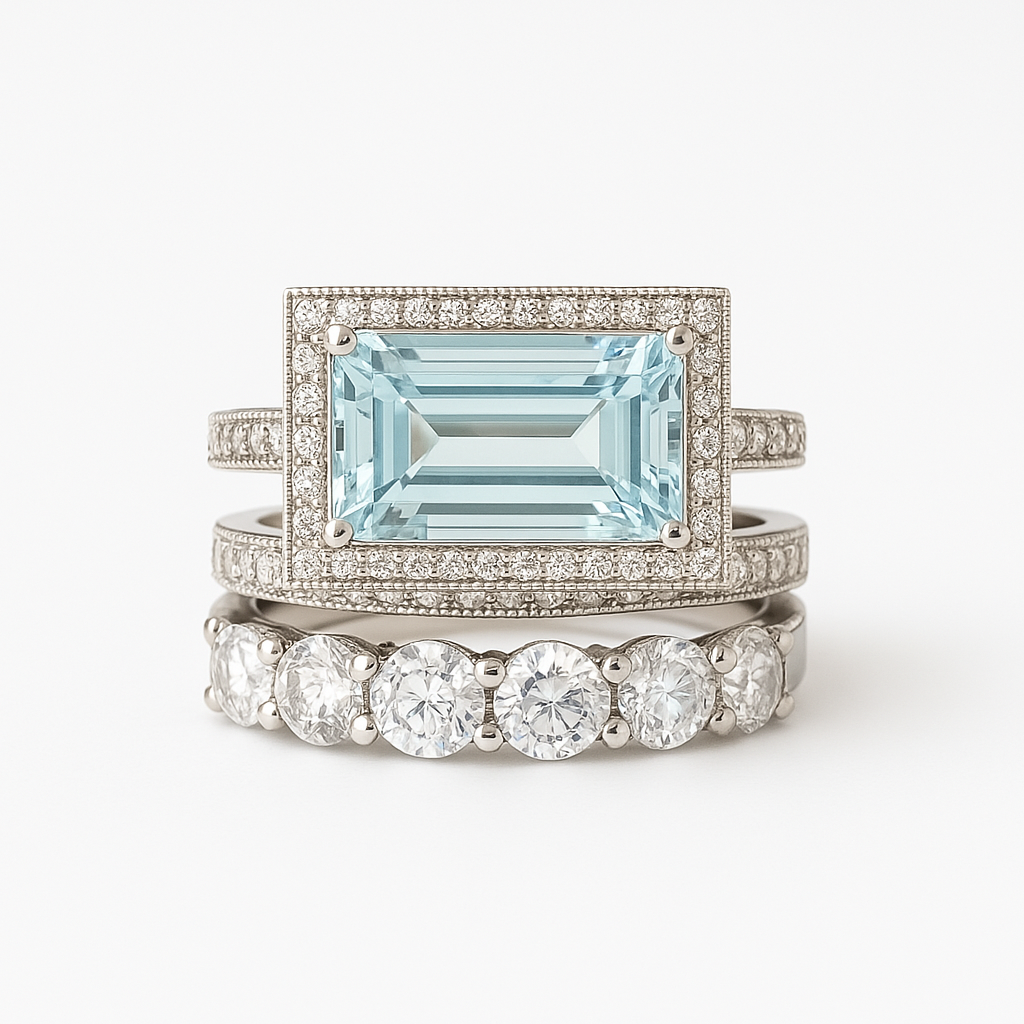 Vintage Silver Ring with Turquoise Glass