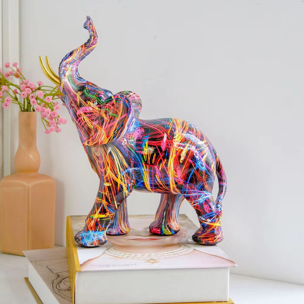Graffiti Elephant Figurine