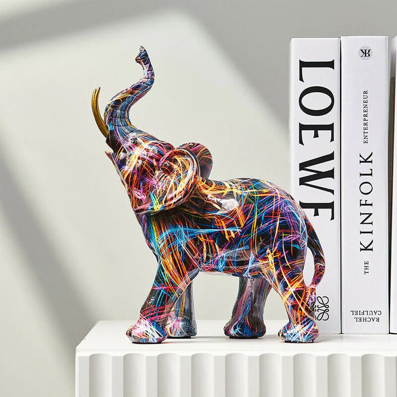 Graffiti Elephant Figurine