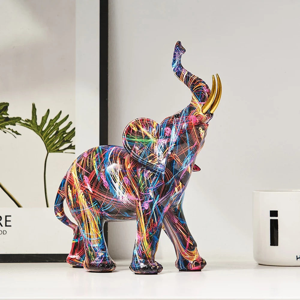 Graffiti Elephant Figurine