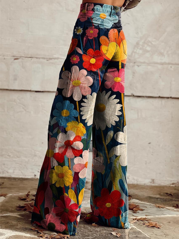 Léna – Floral Wide-Leg Trousers