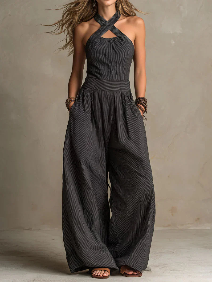 Veronika – Women's Overalls with Crossover Neckline