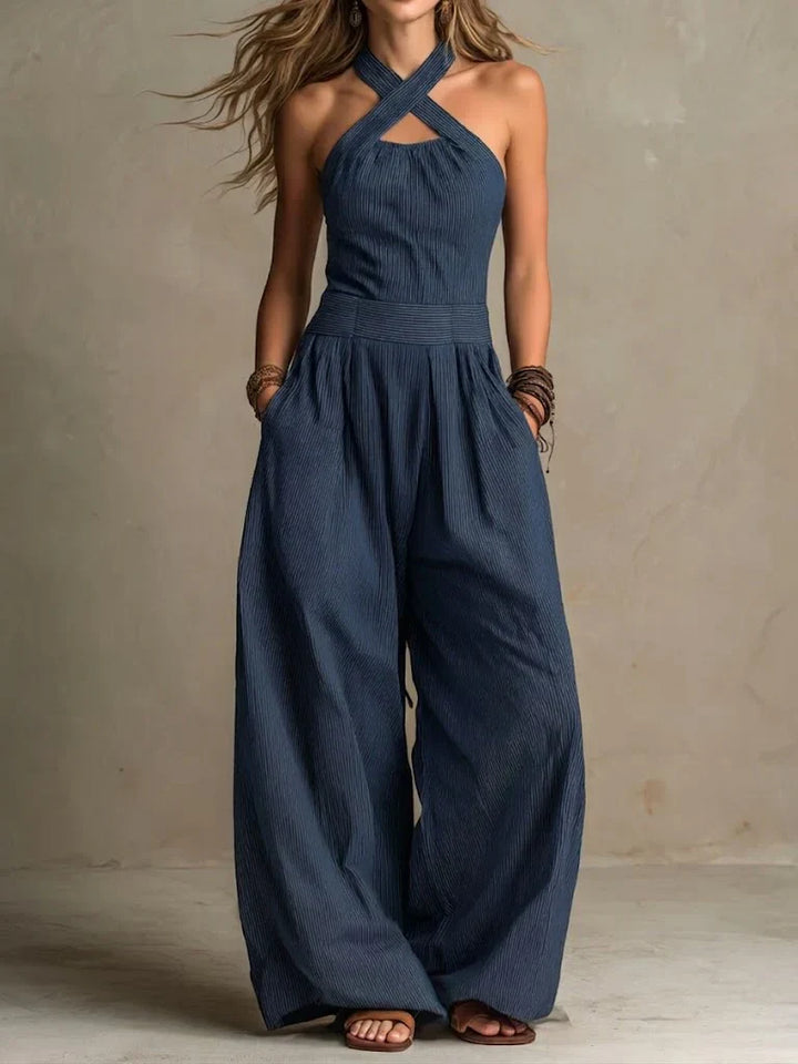 Veronika – Women's Overalls with Crossover Neckline