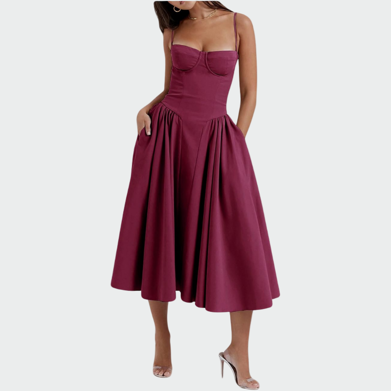 Niamh – Satin Maxi Dress with Thin Straps