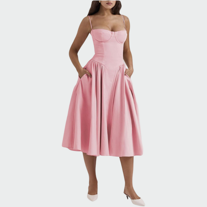 Niamh – Satin Maxi Dress with Thin Straps