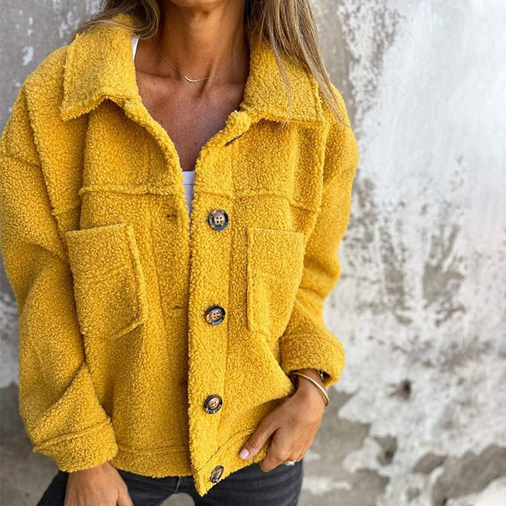 Róisín – Warm Teddy Jacket with Buttons