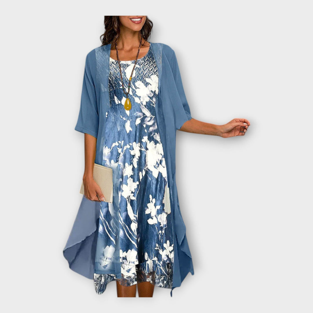 Ciara – Sheer Dress with Matching Cardigan