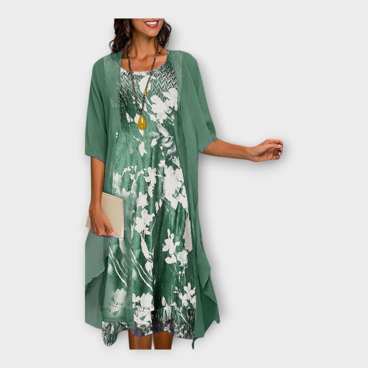 Ciara – Sheer Dress with Matching Cardigan