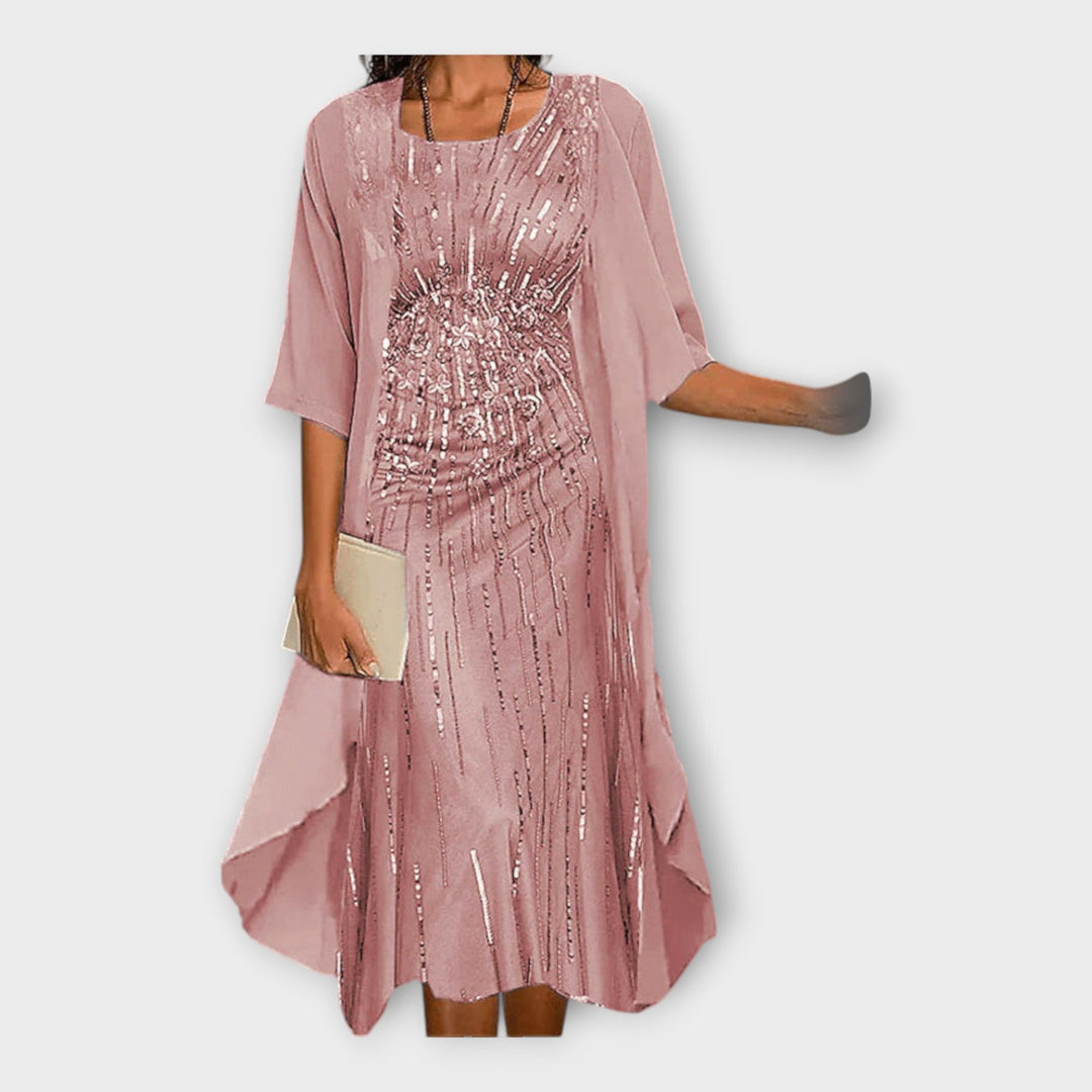 Ciara – Sheer Dress with Matching Cardigan