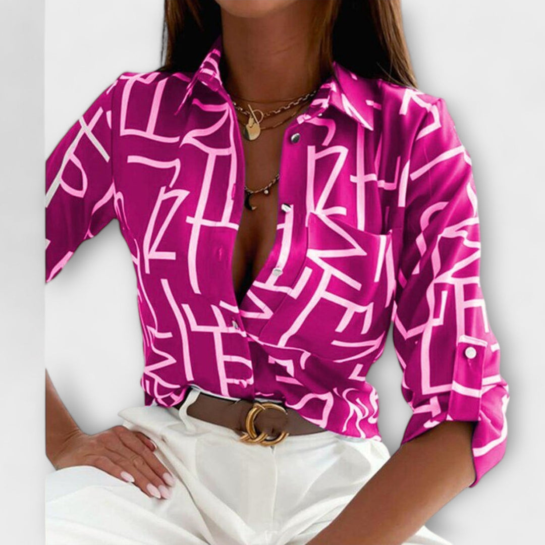 Dearbhla – Sophisticated Geometric Blouse