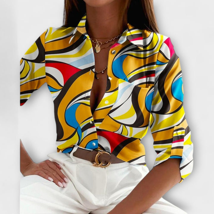 Dearbhla – Sophisticated Geometric Blouse