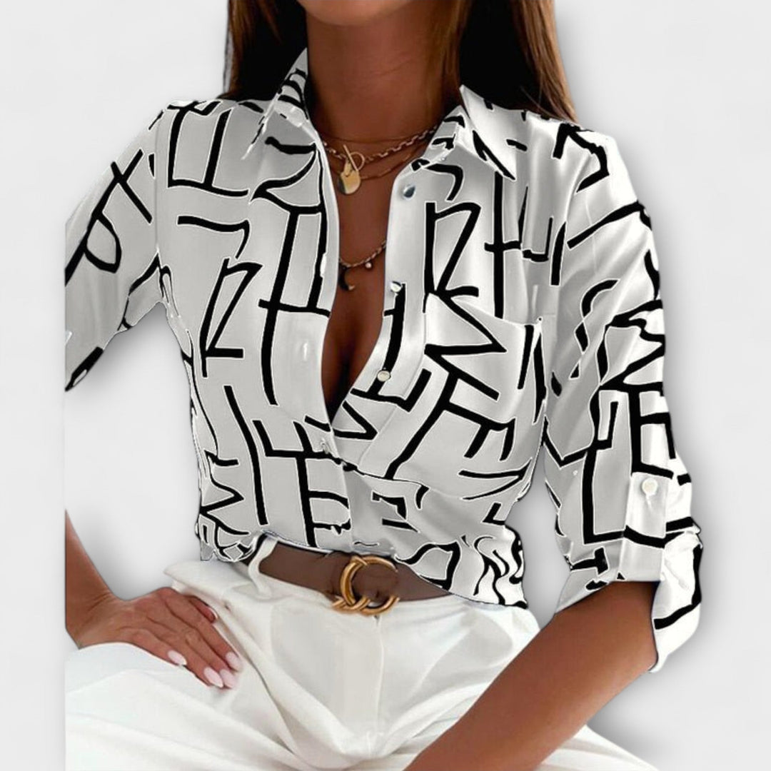 Dearbhla – Sophisticated Geometric Blouse