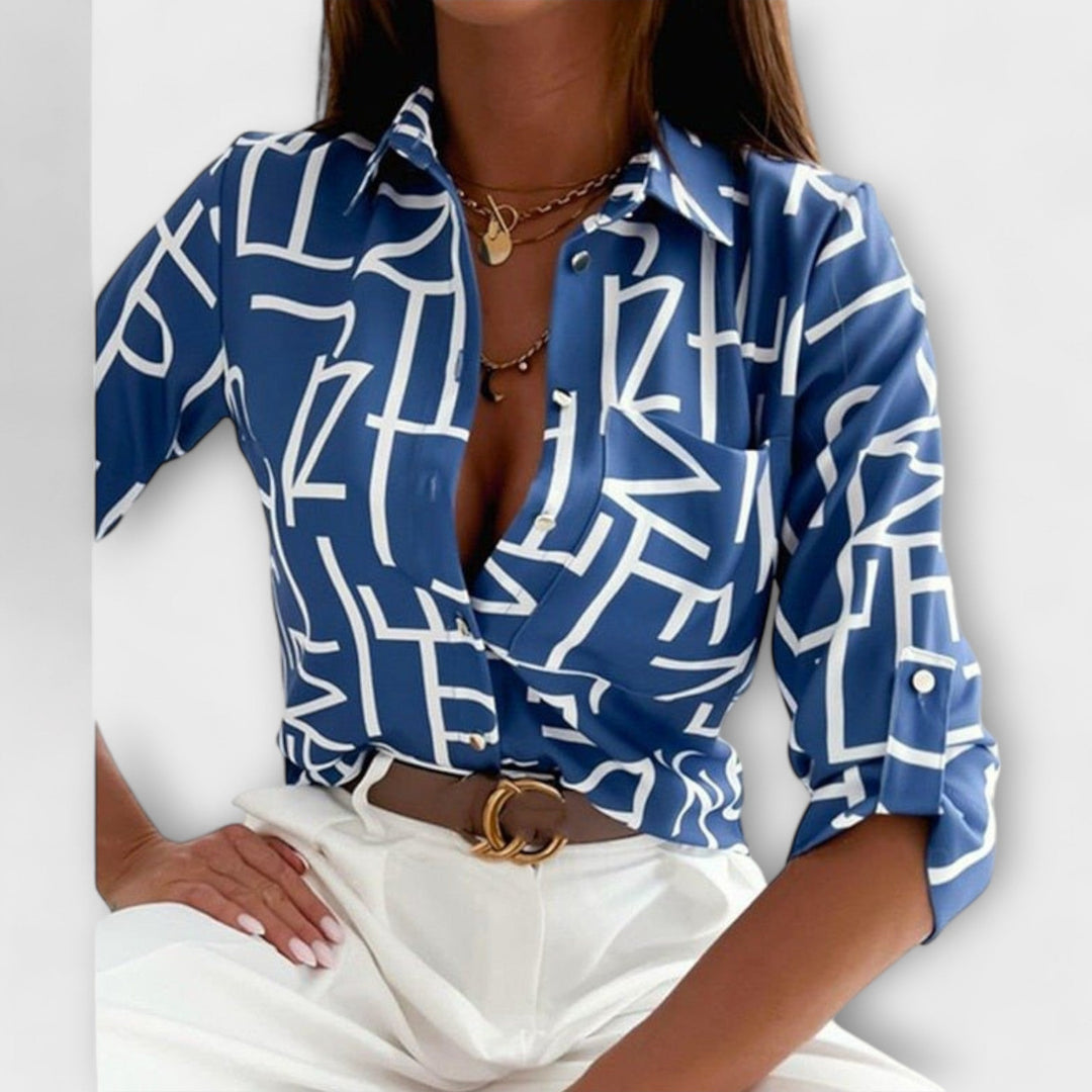 Dearbhla – Sophisticated Geometric Blouse