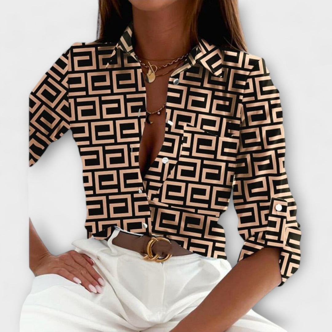 Dearbhla – Sophisticated Geometric Blouse